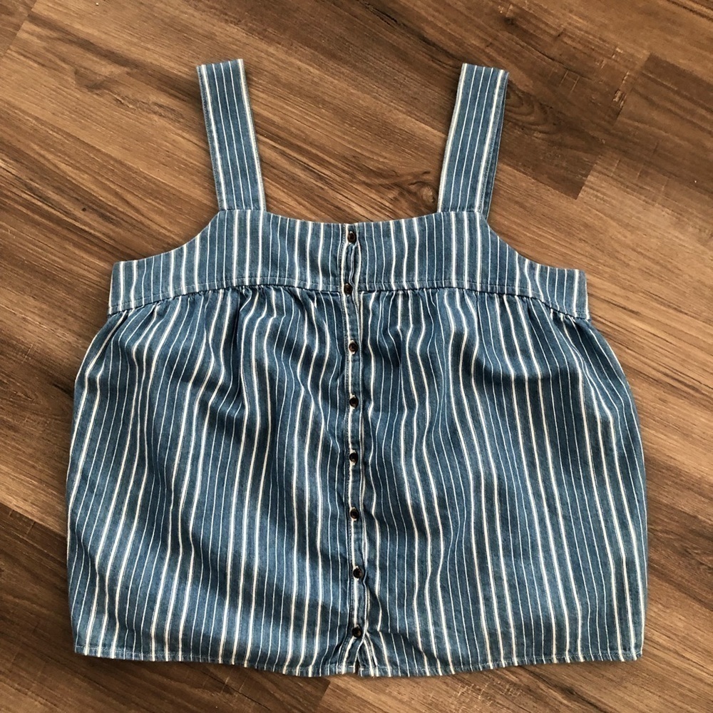 Old Navy blue and white stripe babydoll tank top size Large
